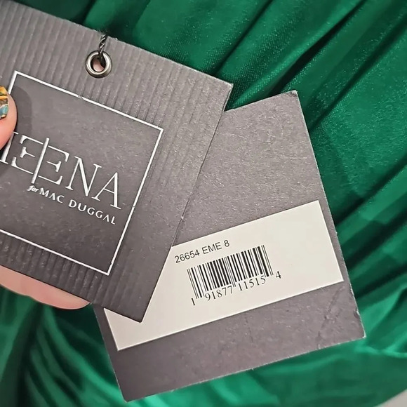 IEENA MAC Duggal One-Shoulder Draped Satin Gown Size 8 - Picture 12 of 13